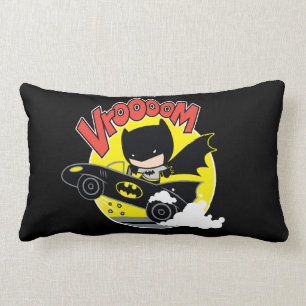 Chibi Batman In The Batmobile Lumbar Pillow