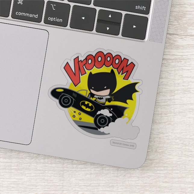 Chibi Batman In The Batmobile Sticker (Detail)