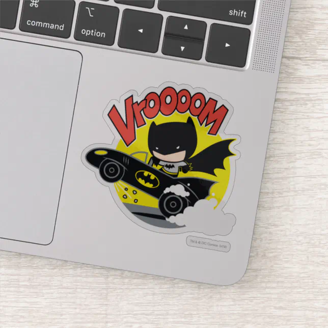 Chibi Batman In The Batmobile Sticker | Zazzle