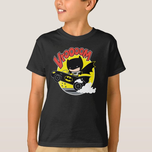 Chibi Batman In The Batmobile T-Shirt (Front)