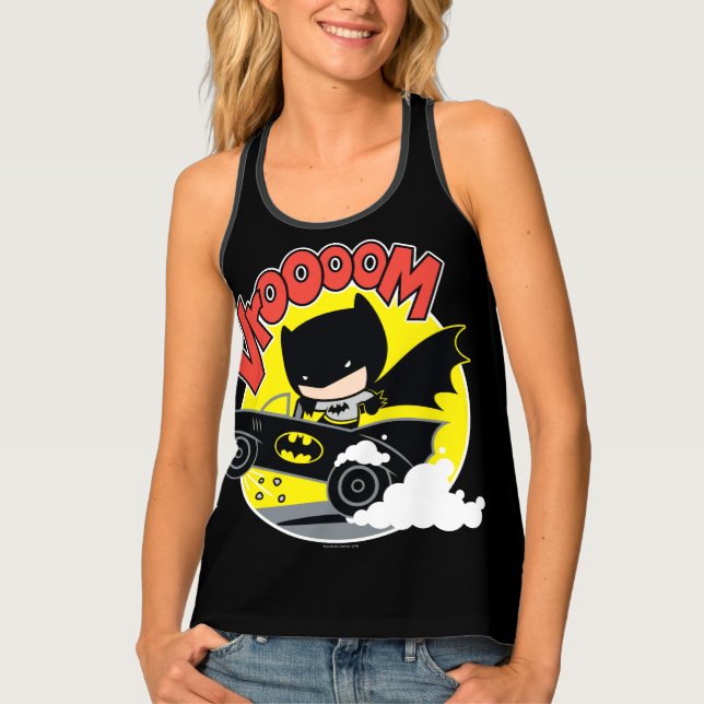 Chibi Batman In The Batmobile Tank Top (Front)