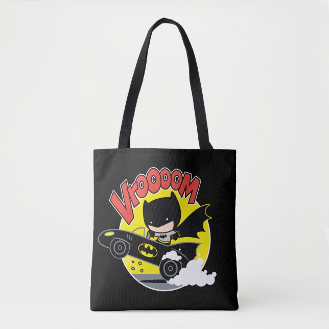Chibi Batman In The Batmobile Tote Bag (Front)