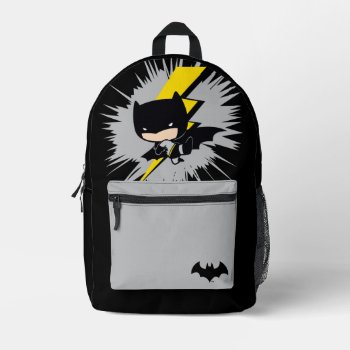 Chibi Batman Lightning Kick Printed Backpack by justiceleague at Zazzle