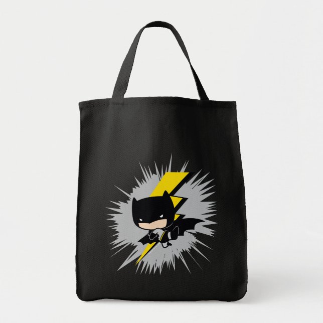 Chibi Batman Lightning Kick Tote Bag (Front)