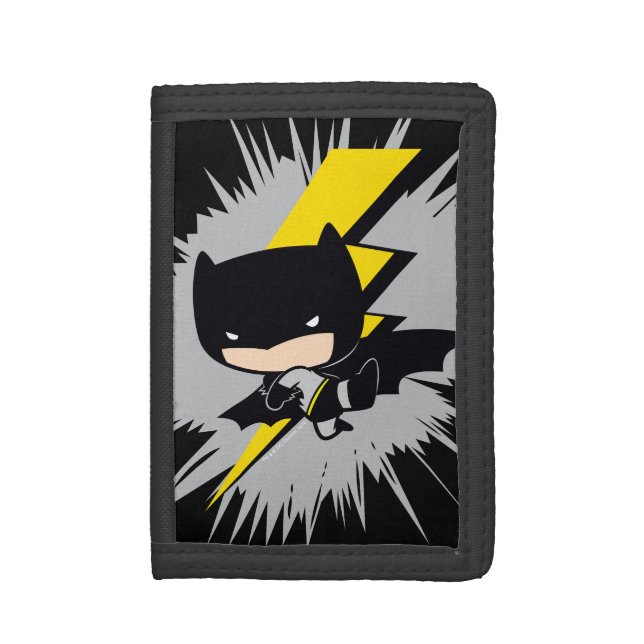 Chibi Batman Lightning Kick Tri-fold Wallet (Front Vertical)