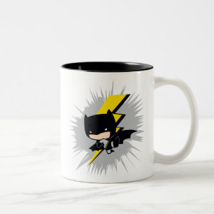 Chibi Batman Lightning Kick Two-Tone Coffee Mug