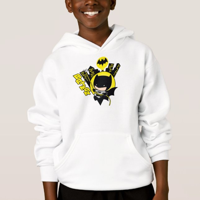 Chibi Batman Scaling The City Hoodie (Front)