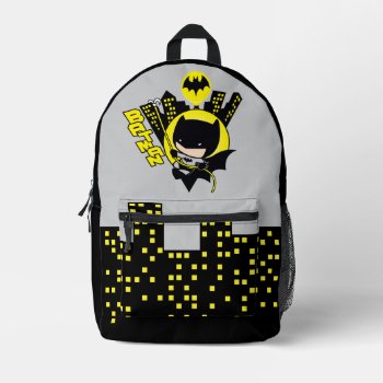 Chibi Batman Scaling The City Printed Backpack by justiceleague at Zazzle
