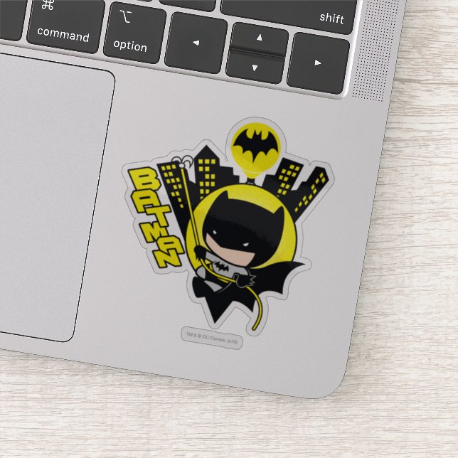 Chibi Batman Scaling The City Sticker (Detail)