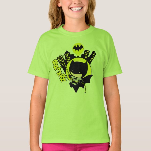 Chibi Batman Scaling The City T-Shirt (Front)