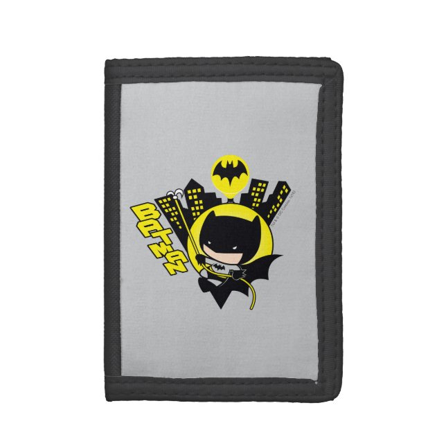 Chibi Batman Scaling The City Tri-fold Wallet (Front Vertical)