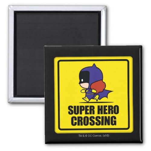 Chibi Batwoman Super Hero Crossing Sign Magnet