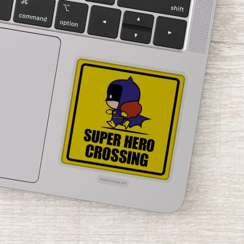 Chibi Batwoman Super Hero Crossing Sign Sticker