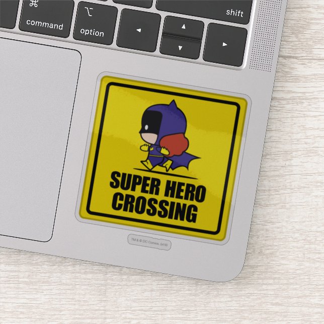 Chibi Batwoman Super Hero Crossing Sign Sticker (Detail)