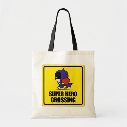 Chibi Batwoman Super Hero Crossing Sign Tote Bag