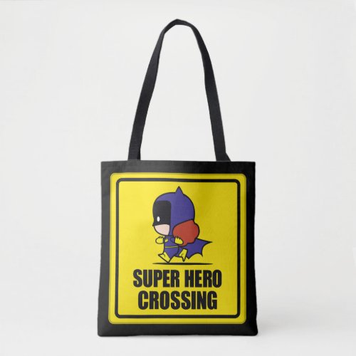 Chibi Batwoman Super Hero Crossing Sign Tote Bag