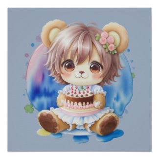 Chibi birthday Teddybear Girl 