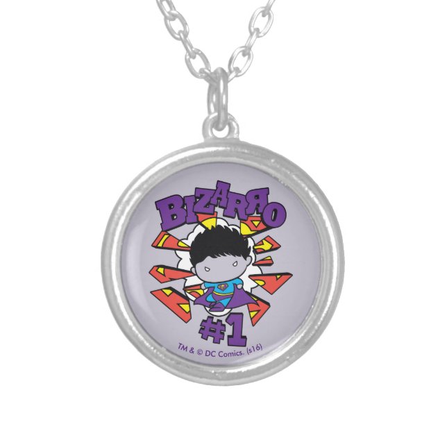 Chibi Bizarro #1 Silver Plated Necklace (Front)