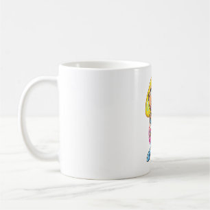 Chibi Blonde Girl Rocker Playing Pink Bass Guitar Coffee Mug