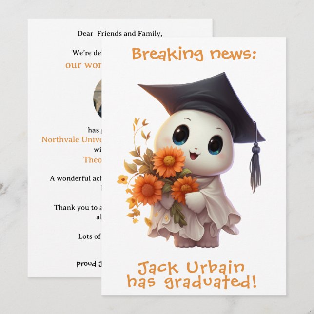 🎓Chibi Bloom Graduation Announcement (Front/Back)