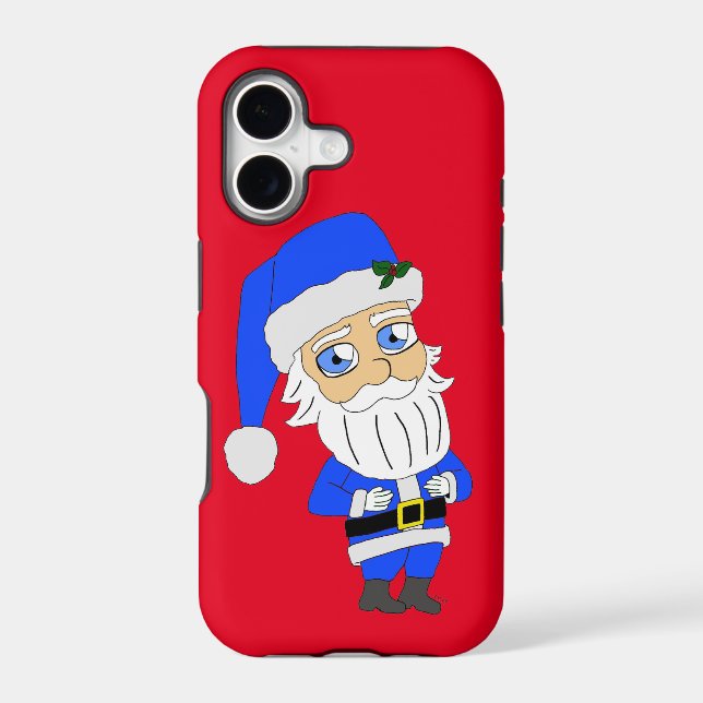 Chibi Blue Suit Santa Iphone Case (Back)