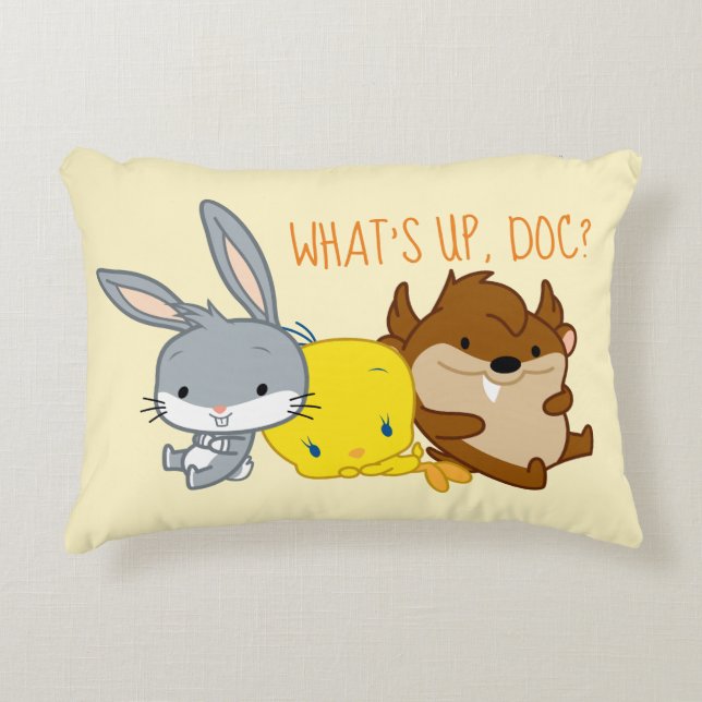 Chibi BUGS BUNNY™, TWEETY™, & TAZ™ Accent Pillow (Front)