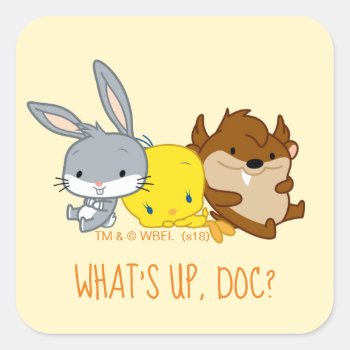 Chibi Bugs Bunny™  Tweety™  & Taz™ Square Sticker by looneytunes at Zazzle