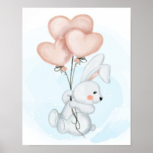 Chibi Bunny  Rabbit Lover  Clolorful Gift  Poster