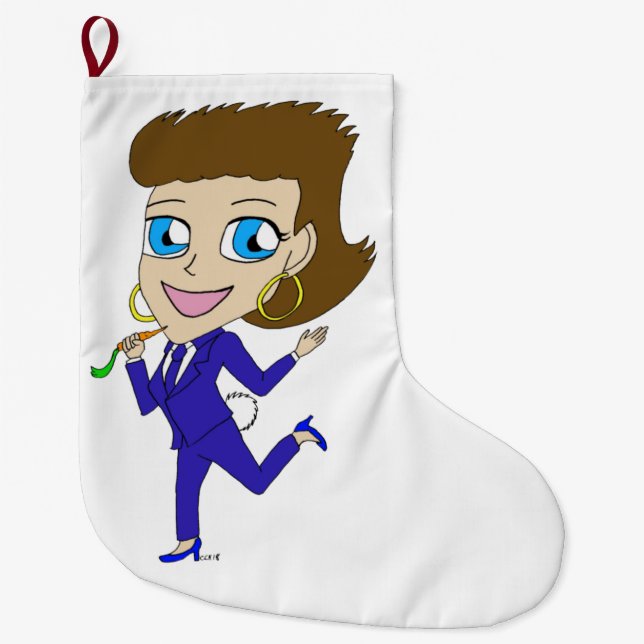 chibi bunny tail large christmas stocking (Front)