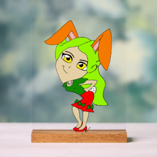 chibi bunnygirl acrylic sign
