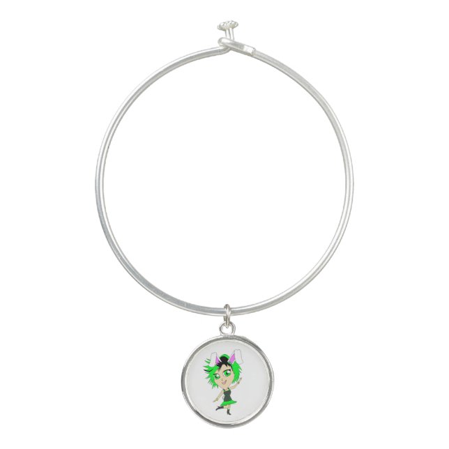 chibi bunnygirl   bangle bracelet (Front)