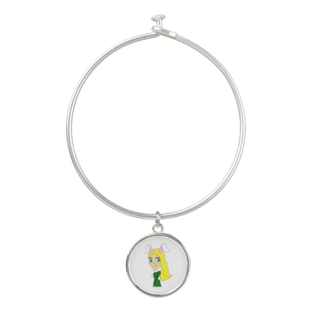 chibi bunnygirl   bangle bracelet (Front)