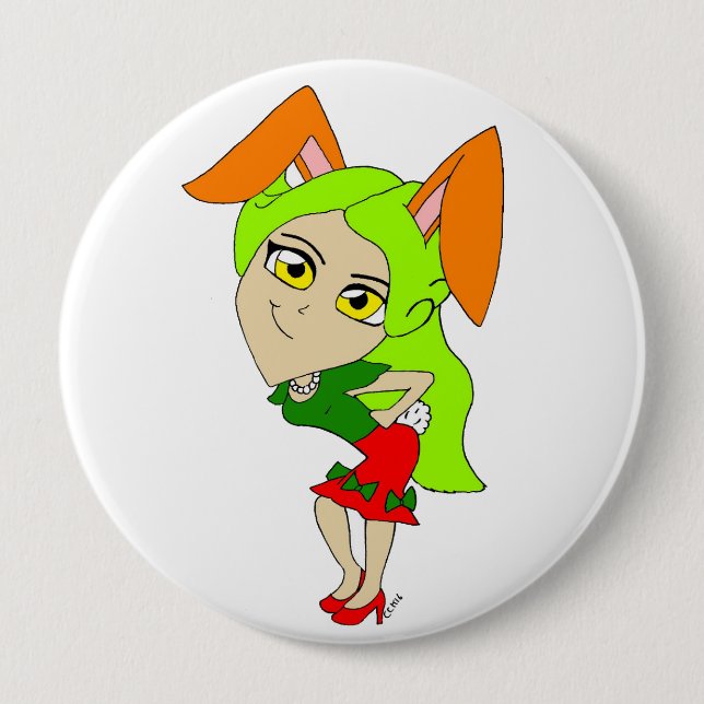 chibi bunnygirl  button (Front)