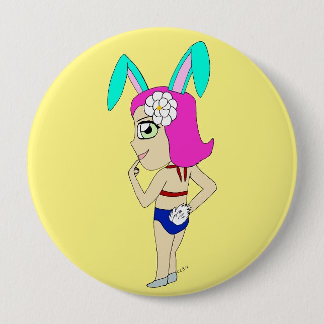 chibi bunnygirl   button (Front)