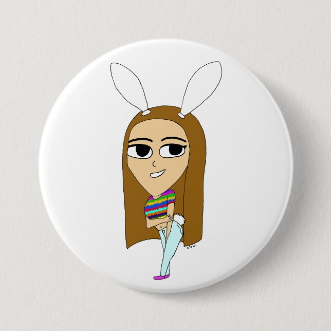 chibi bunnygirl  button (Front)