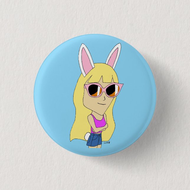 chibi bunnygirl   button (Front)