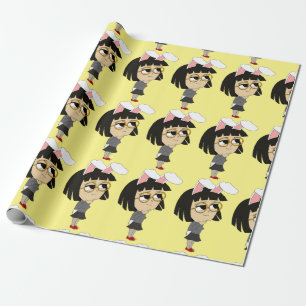 chibi bunnygirl button wrapping paper