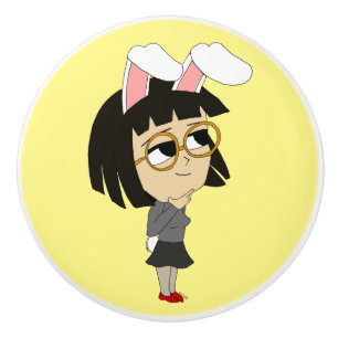 chibi bunnygirl ceramic knob