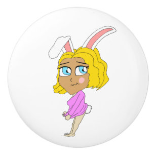 chibi bunnygirl    ceramic knob