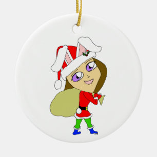 chibi bunnygirl ceramic ornament