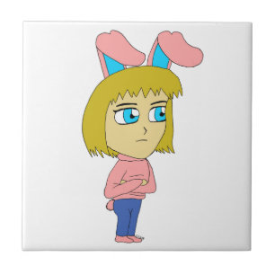 chibi bunnygirl  ceramic tile