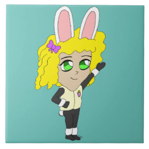 chibi bunnygirl ceramic tile