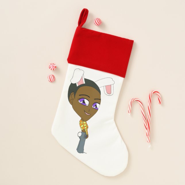 chibi bunnygirl   christmas stocking (Front)