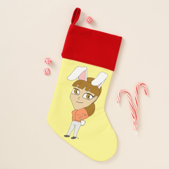 chibi bunnygirl   christmas stocking (Front)