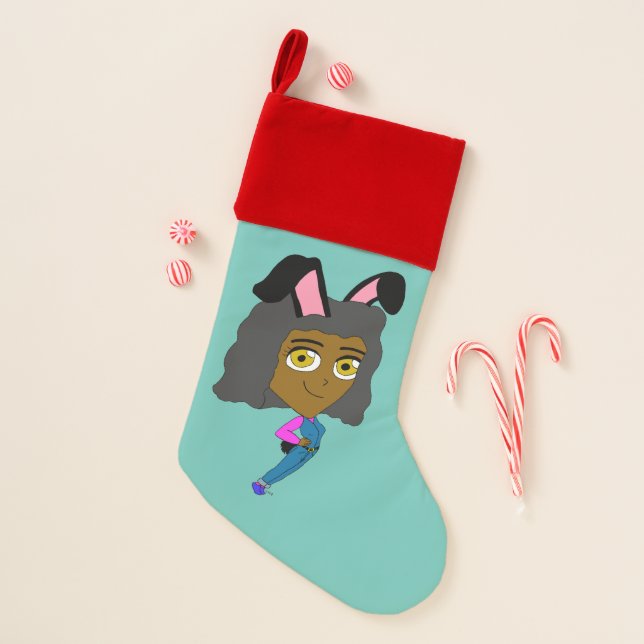 chibi bunnygirl  christmas stocking (Front)