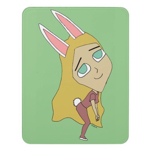 chibi bunnygirl    door sign (Contemporary Vert)