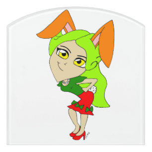 chibi bunnygirl door sign