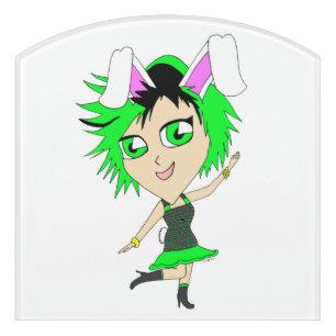 chibi bunnygirl door sign