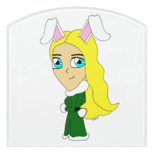 chibi bunnygirl door sign