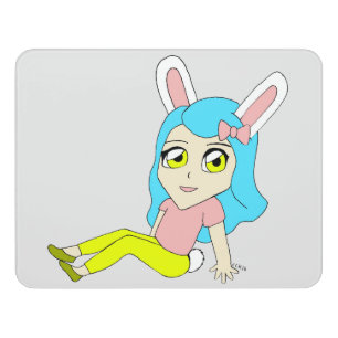 chibi bunnygirl door sign
